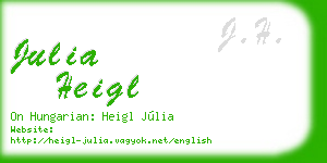 julia heigl business card